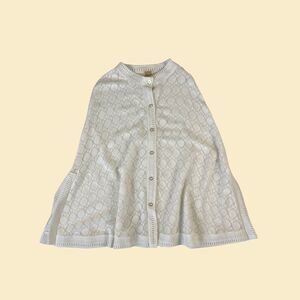 1970s Morsly crochet cape / poncho, vintage 70s button down crocheted shawl